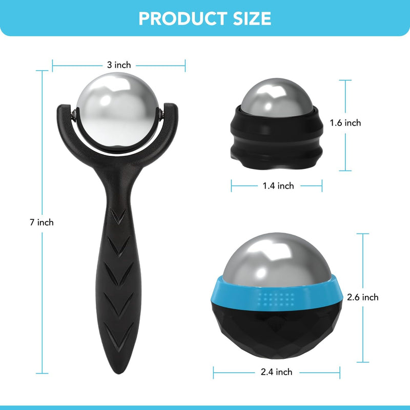 [Australia] - Cold & Hot Therapy Massage Balls – Set of 3 Ice and Heat Physical Therapy Tools for Deep Tissue, Myofascial Release, Trigger Point, Plantar Fasciitis - Back, Neck, Foot, Face, Muscle Pain Relief 