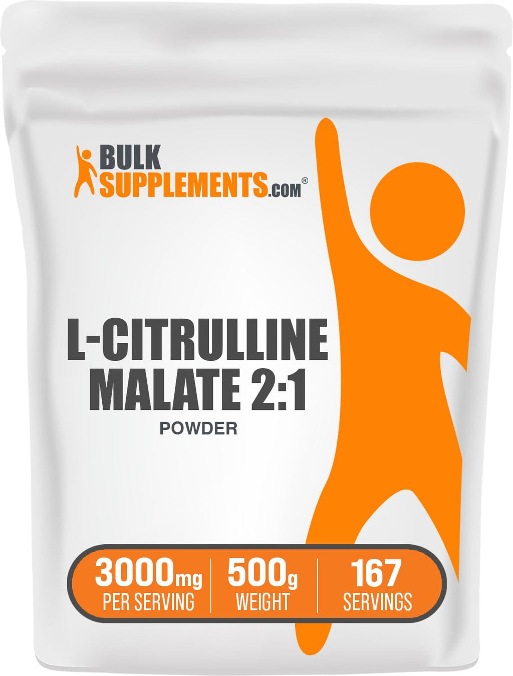 BulkSupplements.com L-Citrulline Malate 2:1 Powder - L Citrulline Malate Supplement, Citrulline Malate Powder - Unflavored & Gluten Free - 3g per Servings, 500g (1.1 lbs) (Pack of 1) 167 Servings (Pack of 1)