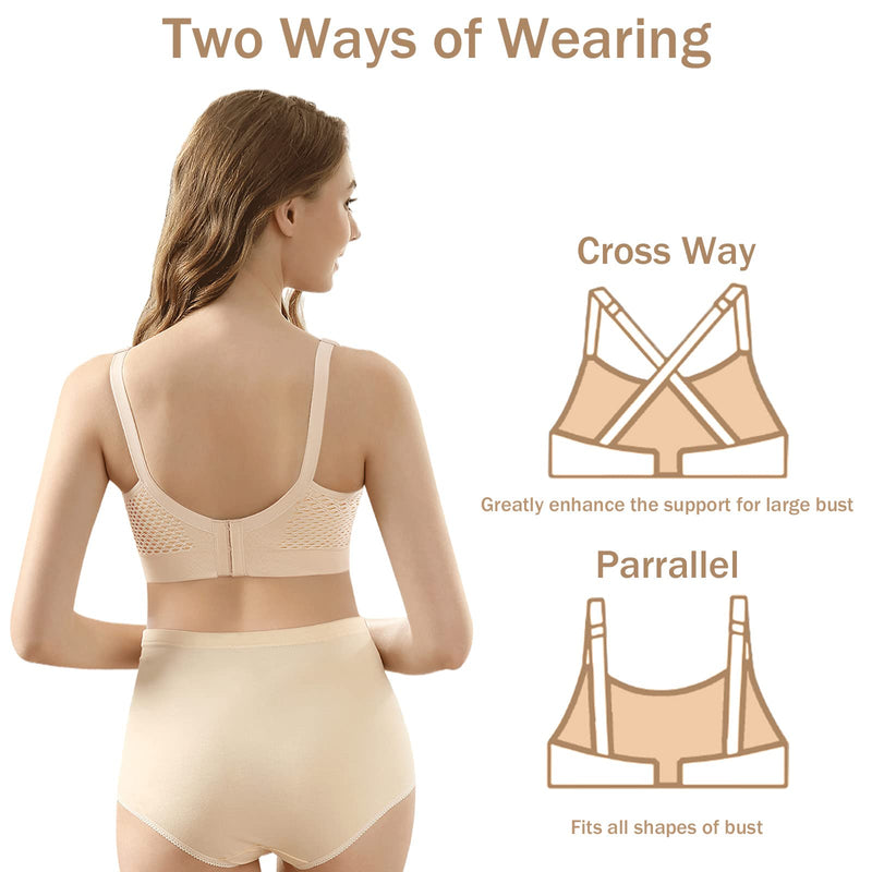 [Australia] - 4HOW Pumping Bra Hands Free Maternity Bras for Breastfeeding Pumping and Nursing Bra in One Comfort Smooth,Great Support X-Large Black+grey+beige 