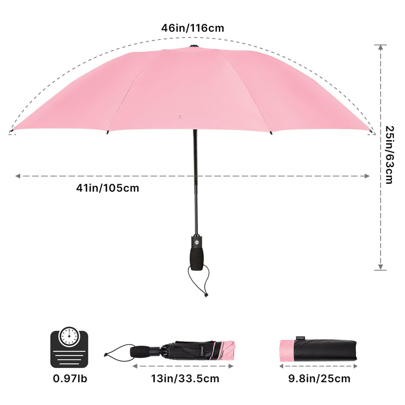 G4Free UPF 50+ UV Protection Travel Umbrella 46 Inch 46 Inch Reverse Windproof Umbrella for Sun&Rain