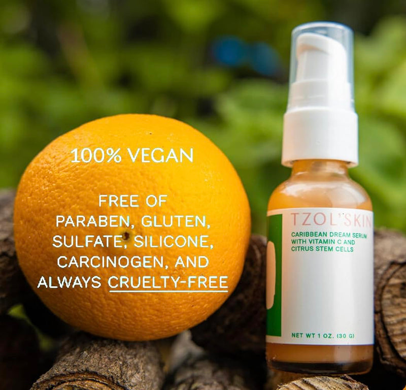 TZOL’SKIN - Caribbean Dream Serum - CC Serum - Vitamin C & Hyaluronic Acid - Citrus Stem Cells - Hydrating - For Dark Spots - Evens Skin Tone - No Paraben, Silicones & Sulfates - Vegan - Cruelty Free