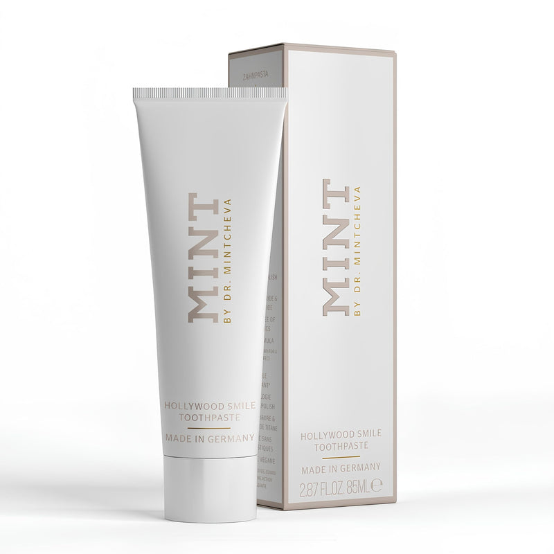 [Australia] - Mint Hollywood Smile Toothpaste (85 ml) - Innovative 2-Phase Formula with Whitening Booster - Fluoride-Free - MPT1 Ultra Polish Technology with Perlite - Pap Technology for Gentle Whitening - Vegan 