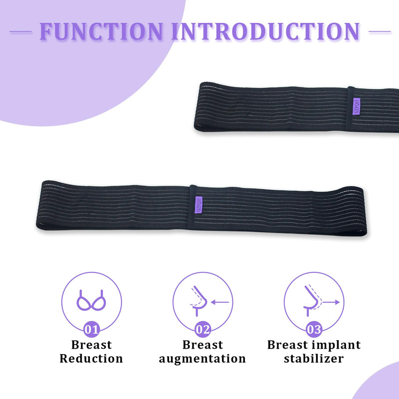 [Australia] - Breast Implant Stabilizer Band ÔºåPost Surgery Breast Band Chest Compression Wrap For Women ÔºåBreast Support Bandage ÔºåBreast Augmentation Band Bra Breast Reduction Recovery Supplies For Healing One Size Fits All (Black) Black 