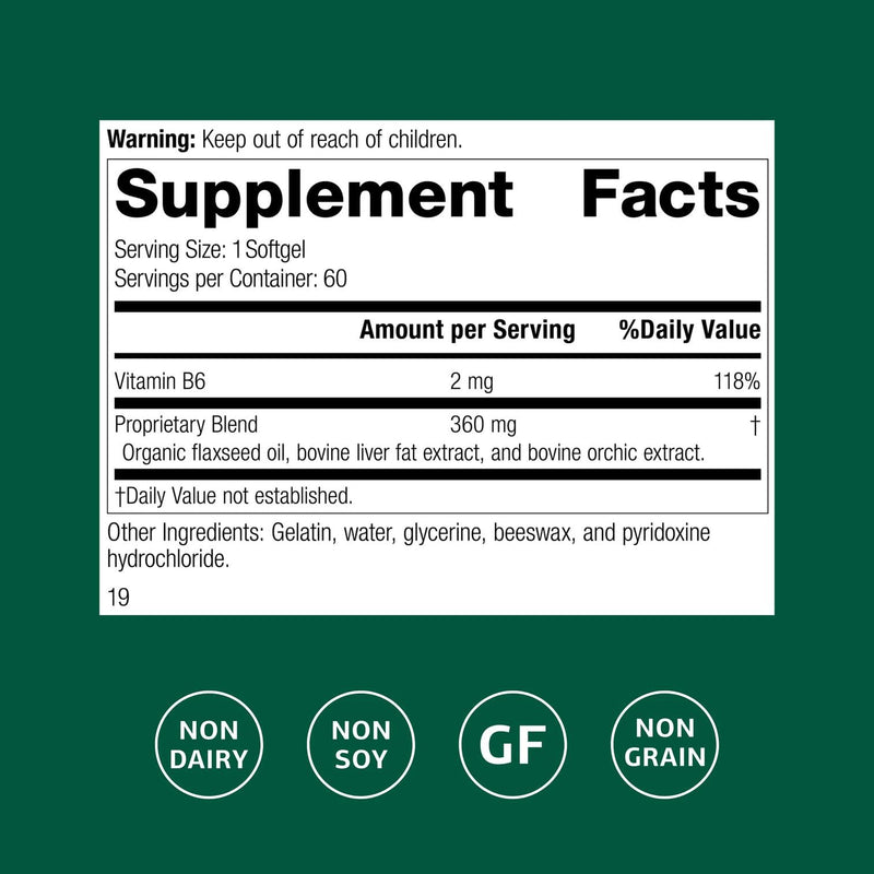 Standard Process Inc. Cataplex F - Whole Food Supplement, Metabolism, Skin Health and Hair Health with Vitamin B6, Flaxseed Oil - 60 Softgels (Pack of 2) 60 Count (Pack of 2)