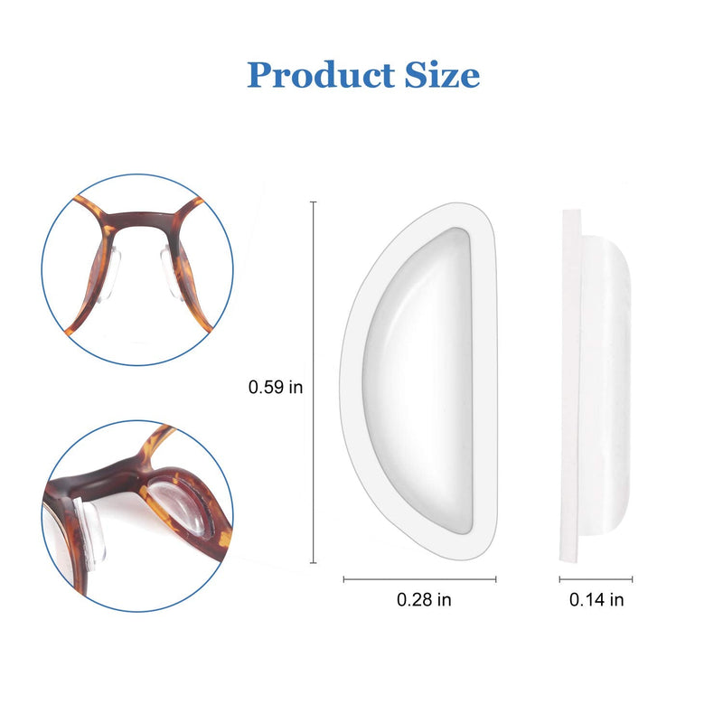 [Australia] - Eyeglass Nose Pads, Soft Silicone Adhesive Air Chamber Glasses Nose Pads, 3.5mm Heighten Nose Pads for Plastic Frames, 12 Pairs (Clear) Clear 