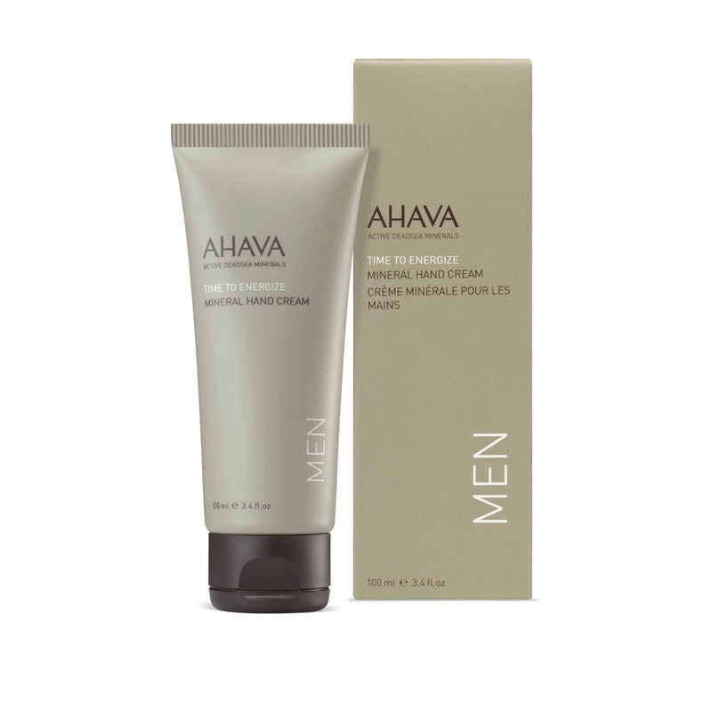 [Australia] - AHAVA Men's Mineral Hand Cream - Nourishing & Fast-Absorbing, Smoothes & Relieves Hands, Prevents Dryness, enriched with G-Force: Ginger Root, Ginseng, Ginkgo Biloba Leaf & Green Tea, 3.4 Fl.Oz 