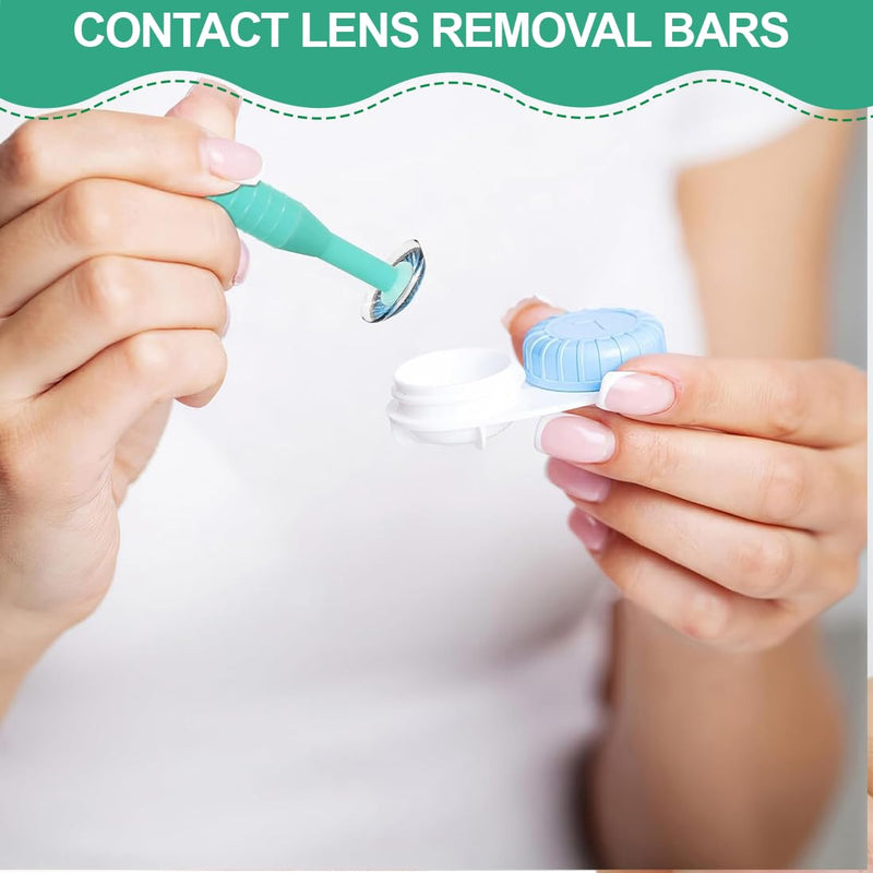 [Australia] - AIYVELU 8pcs Contact Lens Suction Cup, Silicone Contact Lens Remover, Contact Lens Insert Removal Tool, Insertion Aid Contact Lens Suction Cup with Hard Lens Bottle, Green 