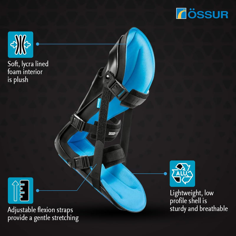 [Australia] - Össur Night Splint Posterior - Plantar Fasciitis & Heel Pain Relief - Adjustable Support for Men & Women - Orthopedic Sleep Aid for Foot Arch Pain, Achilles Tendonitis, and Recovery - Large Large (Pack of 1) 