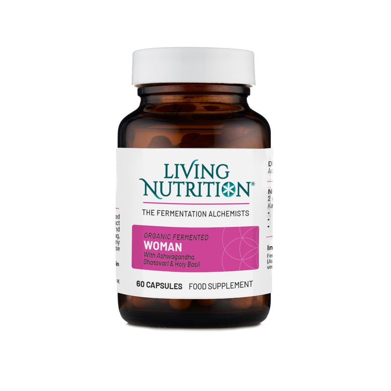 Living Nutrition Organic Fermented Women with Ashwagandha, Shatavari and Holy Basil Herbal Supplement