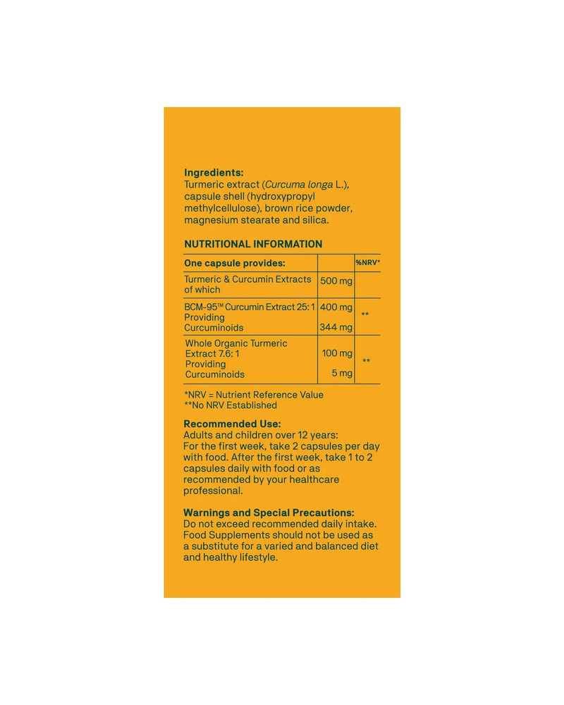 Curcumin Complete 60 Vegan Capsules| BCM-95 & Whole Organic Turmeric Extract| Delivers Over 700% More Bioactive Curcumin per Capsule| Complete Spectrum