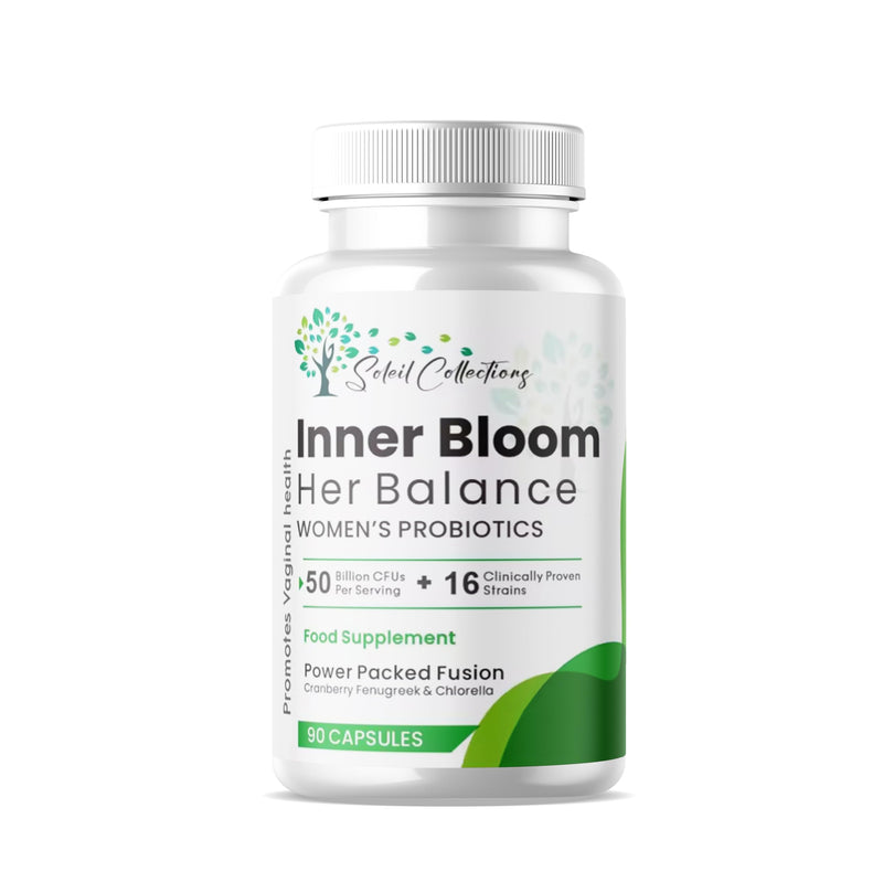 Inner Bloom Probiotics for Women | 50 Billion CFU + 15,000mg Cranberry, Fenugreek & Chlorella | Supports Intimate & Gut Health | Bio Cultures | 90 Count