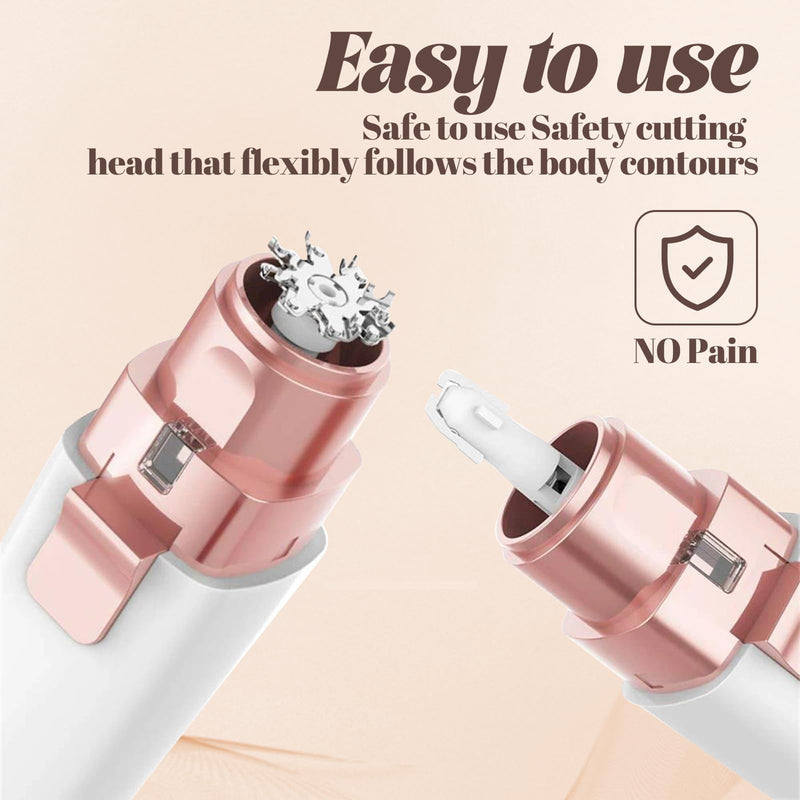 Epilator Facial-Nose Hair Trimmer-Removal for Women Face Eyebrow Trimmer 2 in 1 Design Epilators with LED Light Rechargeable Hair Remover-Removal Device Face Shaver for Women