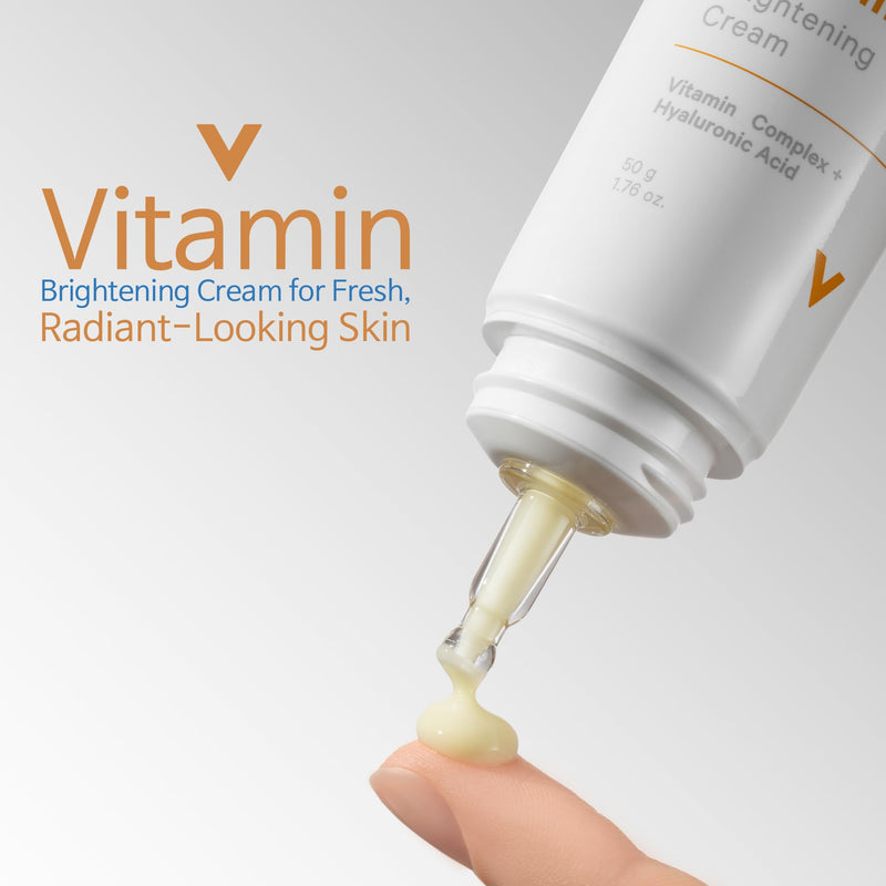 Vitamin Brightening Cream for Dull, Rough-Feeling Skin – Vitamin Glow Cream, Lightweight Daily Korean Face Cream
