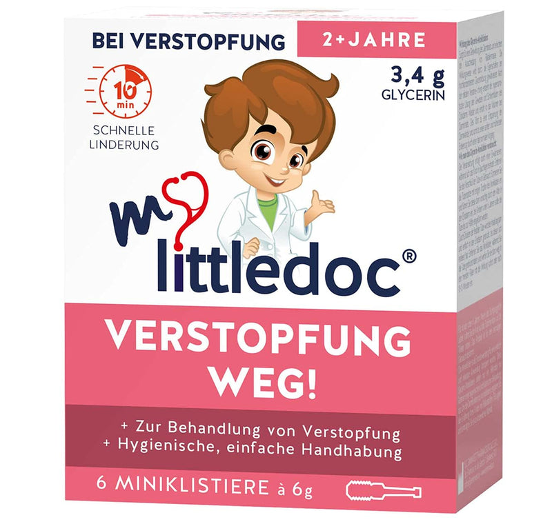 [Australia] - mylittledoc Constipation gone! Glycerin Mini Enema Pack of 6 - Disposable Glycerin-Based Medical Product - Rectal Use - Treatment of Constipation - Hygienic - Easy - Quick Relief 6 Pieces (Pack of 1) 