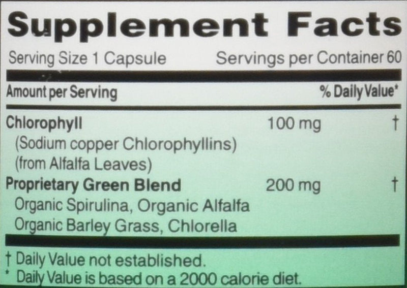 [Australia] - World Organic Mega Chlorophyll, 100 mg, Capsules, 60 capsules 60 Count (Pack of 1) 