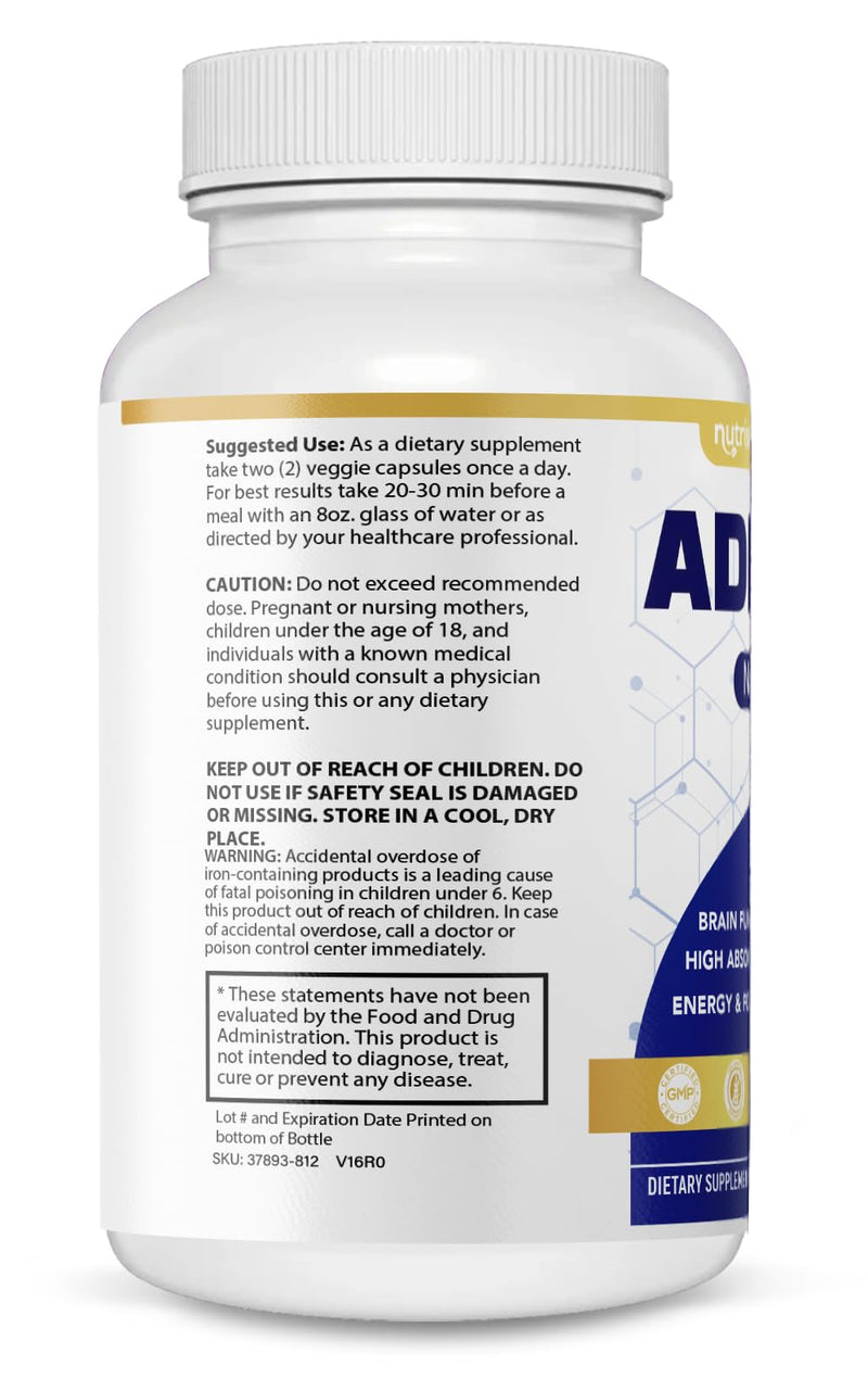 [Australia] - Focus & Memory Brain Booster | Nootropic for Clarity, Concentration, & Alertness | Includes Thiamin, Chromium, Magnesium & Herbal Extracts 