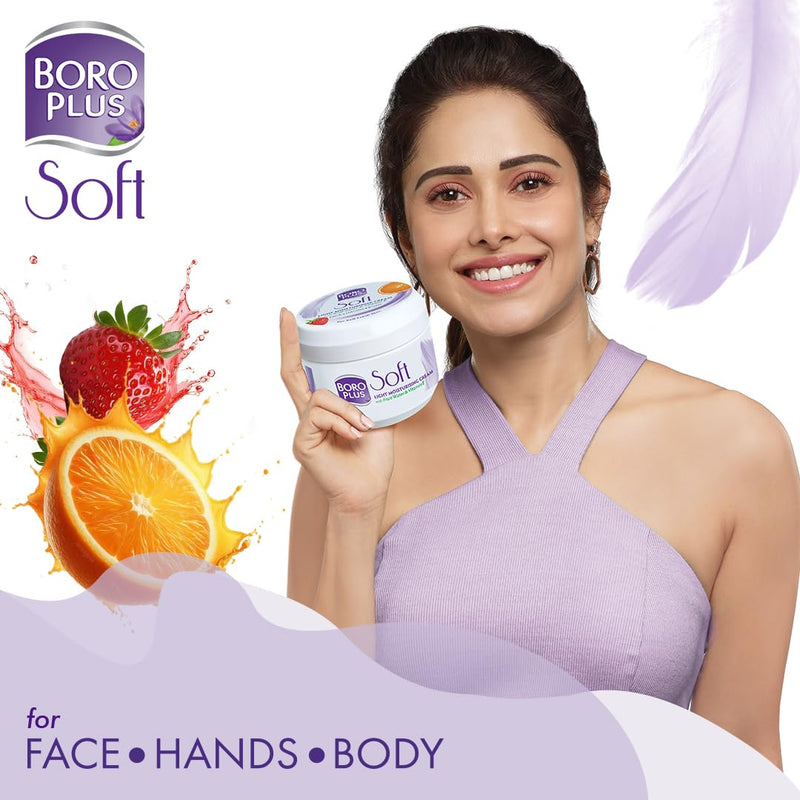 BOROPLUS Light Moisturizing Cream with Vitamin E | Lightweight Moisturizer for Face, Hands & Body | Soothes, Nourishes & Softens Dry Skin | Gives 24-Hour Moisturization | 3.38 Fl Oz (100ml)