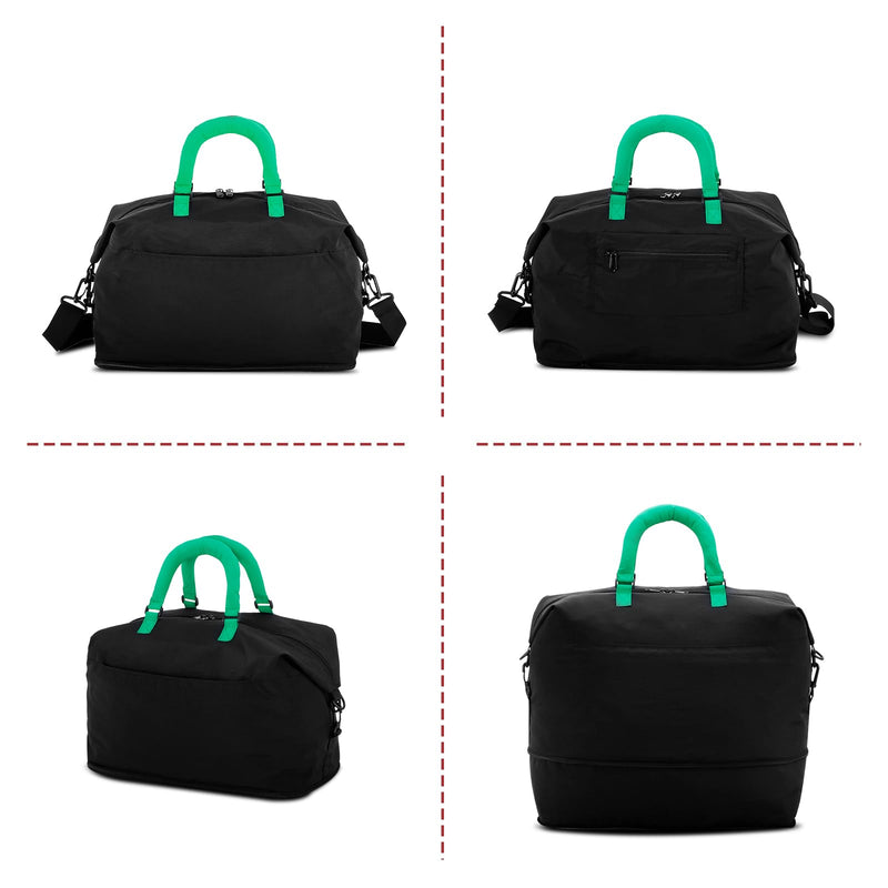 Travel Duffle Bag for Women, Weekender Overnight Hospital Bags with Removable Shoulder Strap, Carry On Bag for Weekend Trip Business Green