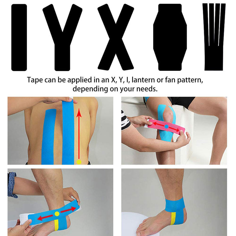 3 Pack Kinesiology Tape, Water Resistant Muscle Support Adhesive Sport Tape for Pain Relief, Latex Free Cotton Elastic Athletic Tape for Joints, Knee, Ankle, Shoulder, Wrist - Tan 3in 5.5yd