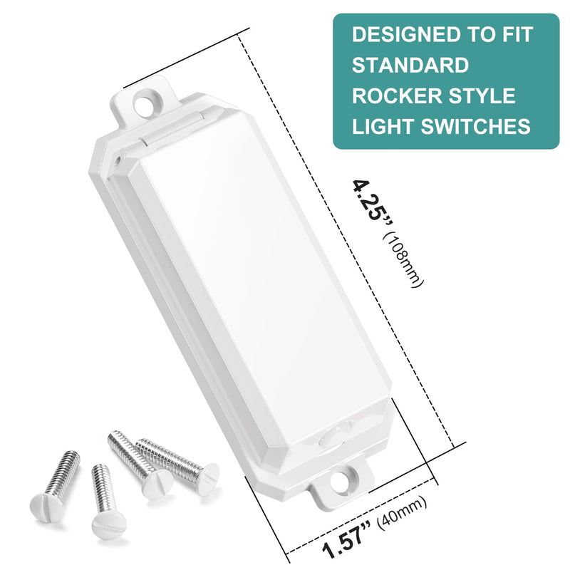 [Australia] - Light Switch Cover Guard, Child Proof Wall Switch Cover Protects Your Lights or Switches from Being Accidentally Turned ON or OFF by Children and Adults, Rocker Style (White, 2 Pack) 