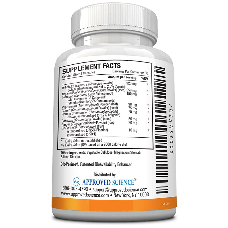 [Australia] - Approved Science® Gaslys™ - Soothe Digestive Tract, Alleviates Gas and Stomach Cramps - Artichoke Powder, Ginger, Fennel Seed - 60 Count - Pack of 1 60 Count (Pack of 1) 