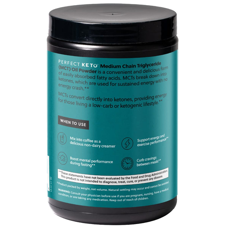 [Australia] - Perfect Keto MCT Oil Powder, Medium Chain Triglycerides, Ketogenic Non-Dairy Coffee Creamer and Bulk Supplement, 30 Servings (Vanilla) Vanilla 