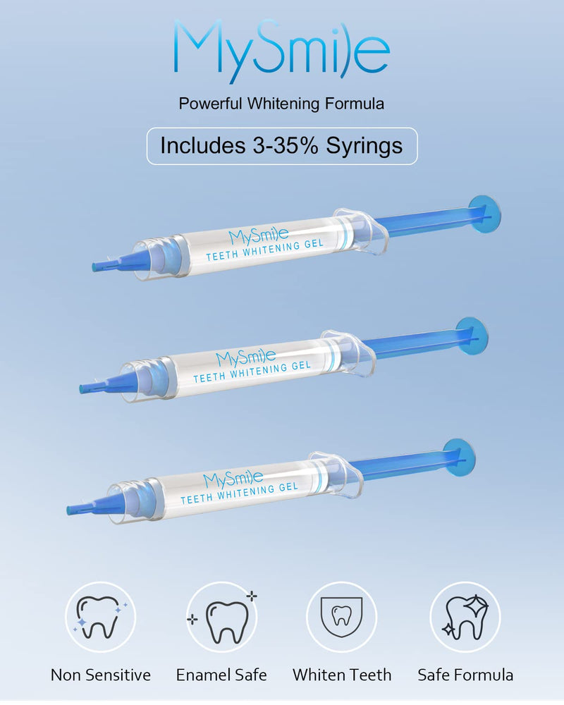 MySmile Teeth Whitening Light,3 Non-Sensitive Teeth Whitening Gel Refill Pack,10 Minute Treatment Teeth Whitening Products,28x Powerful Blue LED Light for Whitening Teeth