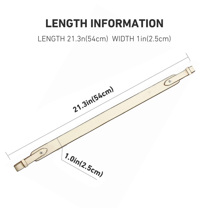 Jiesinlov Genuine Leather Shoulder Bag Straps Replacement for Picotin Handbags 21.3 Silver Nails Milky White-s