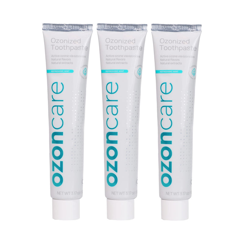 [Australia] - OZONCARE Pack of 3 Toothpaste for Sensitive Teeth - Ozone Infused Fluoride-Free Toothpaste, Promotes Oral Health for Teeth & Gum, Oral Care - Vegan, Antiplaque, Triclosan & Paraben Free - 9.52Oz/270g 