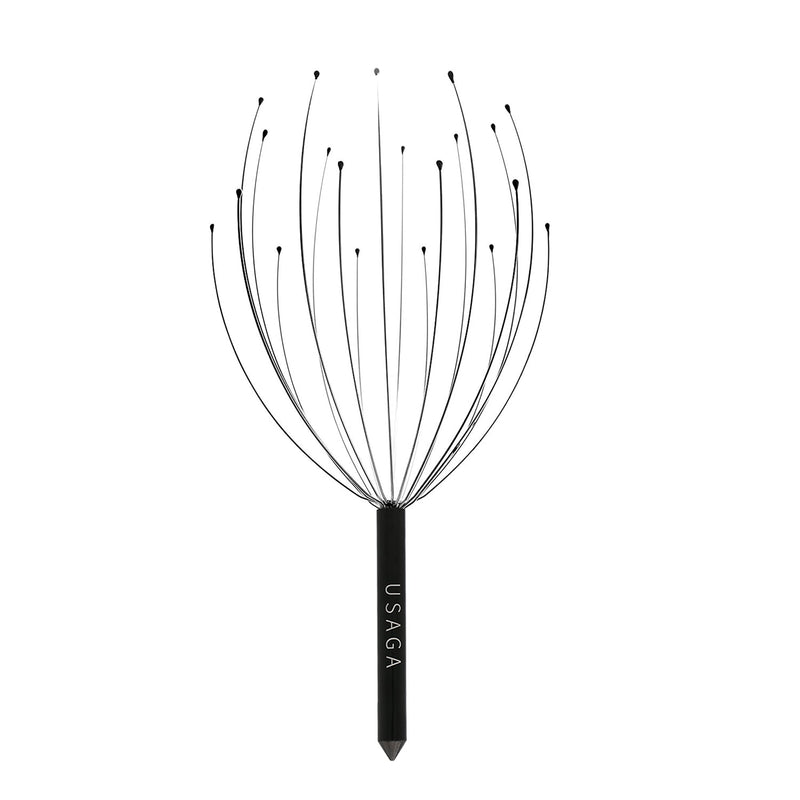 [Australia] - USAGA Head Massager Scalp Massager 20 Fingers Head Scratcher for Scalp Body Relaxing (Black & Black) 