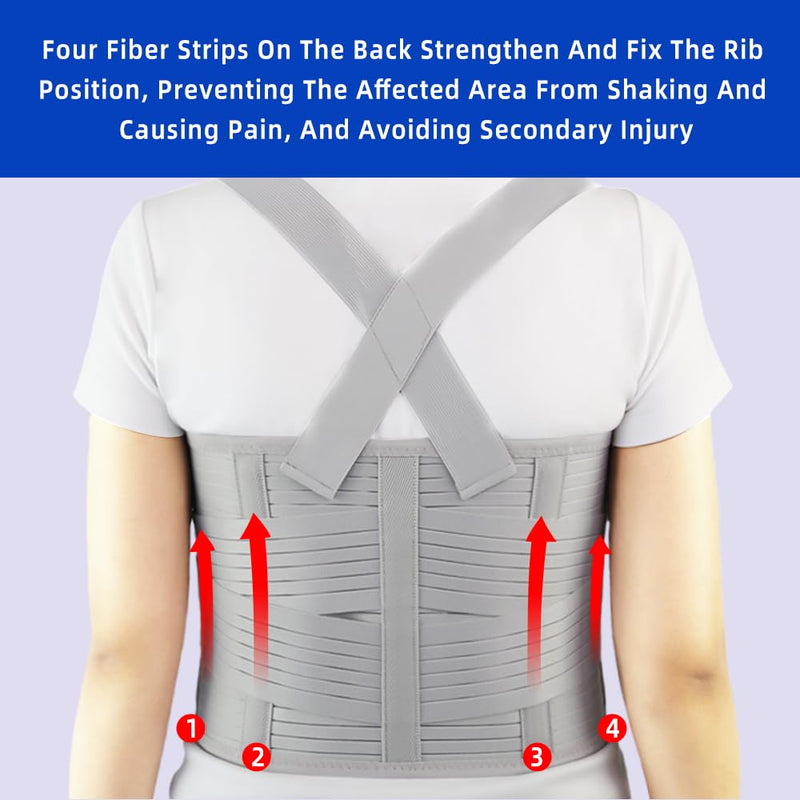 [Australia] - Rib Brace for Women,Adjustable Rib Compression Wrap with Cross Straps, Chest Support for Rib Fractures, Chest Strains, and Dislocations,Rib Braces Fixation Strap for Men (L/XL) L/XL 