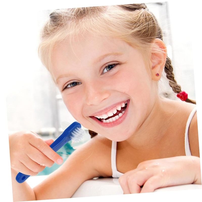 [Australia] - Healeved Pack of 4 Double Headed False Toothbrush Denture Care Brush Denture Toothbrushes Hard Toothbrushes for Adults Double Brush Head Sensory Toothbrush Dentures Braces 