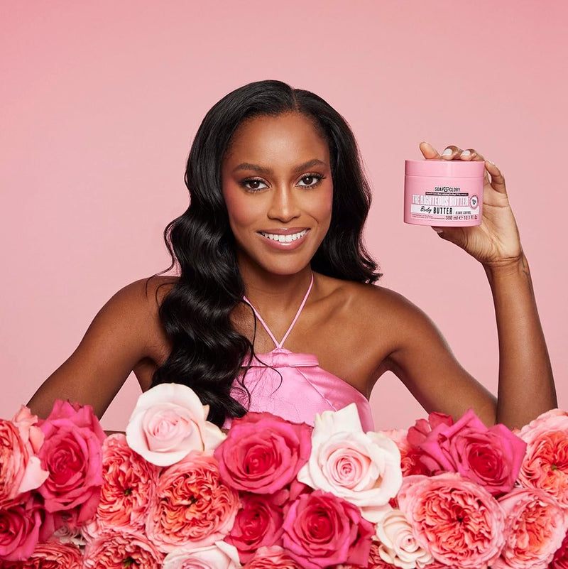 Soap & Glory The Righteous Body Butter & Dry Skin Moisturizer, 10.1 oz | Rich Hydrating Lotion, Deep Moisture for Barrier Support with Shea Butter, Vitamin E & Aloe Vera, Fresh Fruity-Floral Scent 10.1 Ounce (Pack of 1)