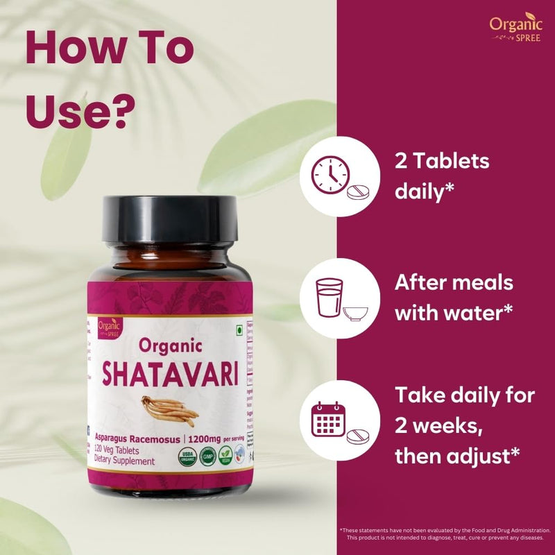 [Australia] - Shatavari 120 Tablets | Asparagus Racemosus (Shatavari) | USDA Organic Certified | Supports Women‚Äôs Health and Immune System | Dietary Supplement 120tab - Pack of 2 120 Count (Pack of 2) 
