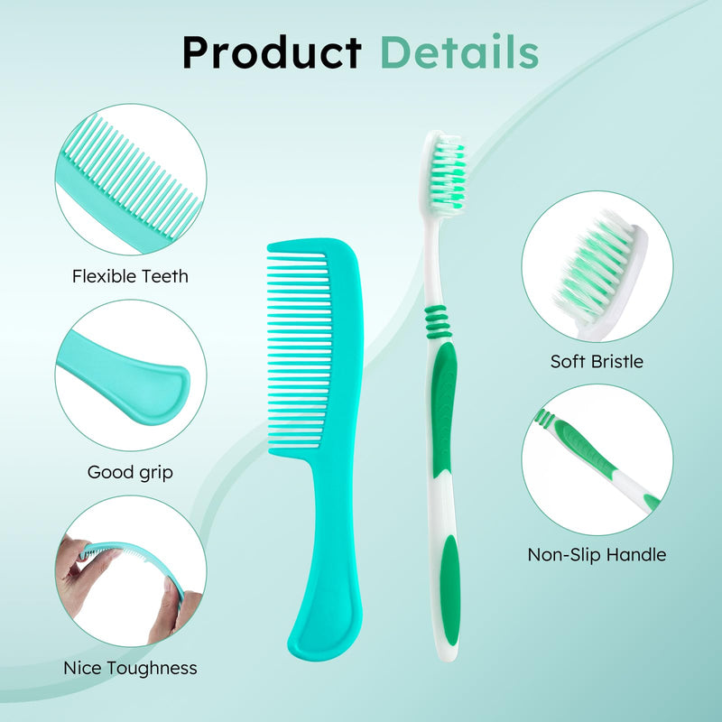 [Australia] - Disposable Toothbrushes with Toothpaste and Comb in Bulk, Individually Wrapped Soft Bristle Travel Size Basic Hygiene Kits, for Travel Hotel Camping Charity Homeless Shelter Donation in 5 colors (25) 25 