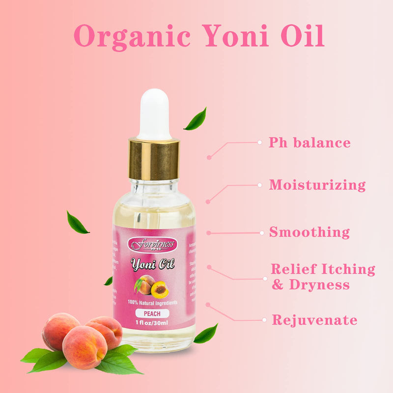 [Australia] - Natural Feminine Wash Yoni Oil Set, Vaginal Wash with Cleaning Factor, Yoni Wash for Women pH Balance,1 fl.oz Peach Feminine Oil & 6.7 fl.oz Intimate Wash 