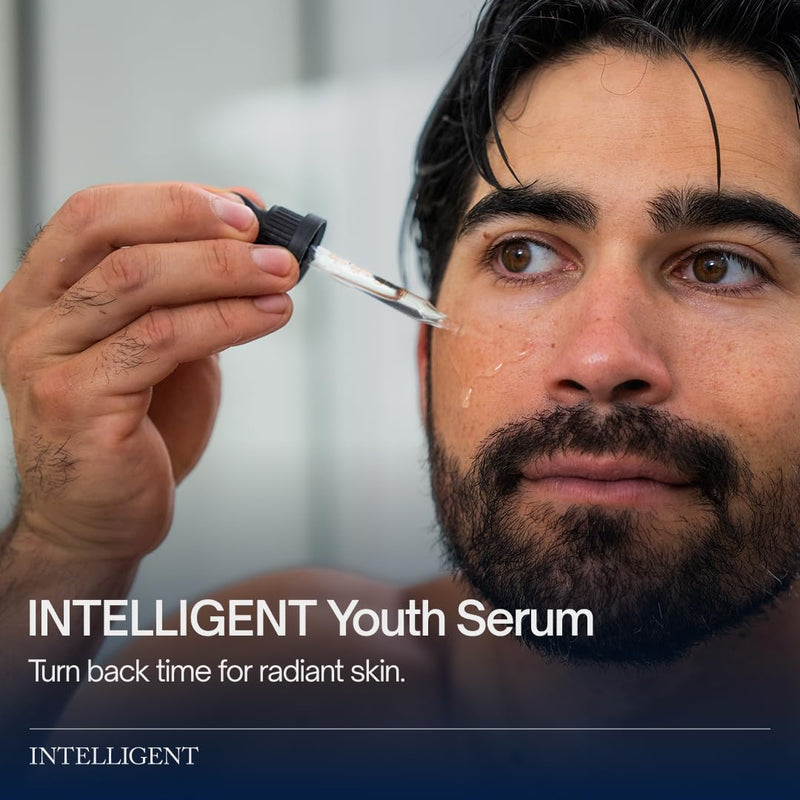 INTELLIGENT Youth Serum Anti Aging Facial Serum - With Vitamin C, Hyaluronic Acid, Collagen, Aloe Vera, Vitamin B5 & E - Helps Reduce Fine Lines | For Women & Men | All Skin Types | 1 fl oz