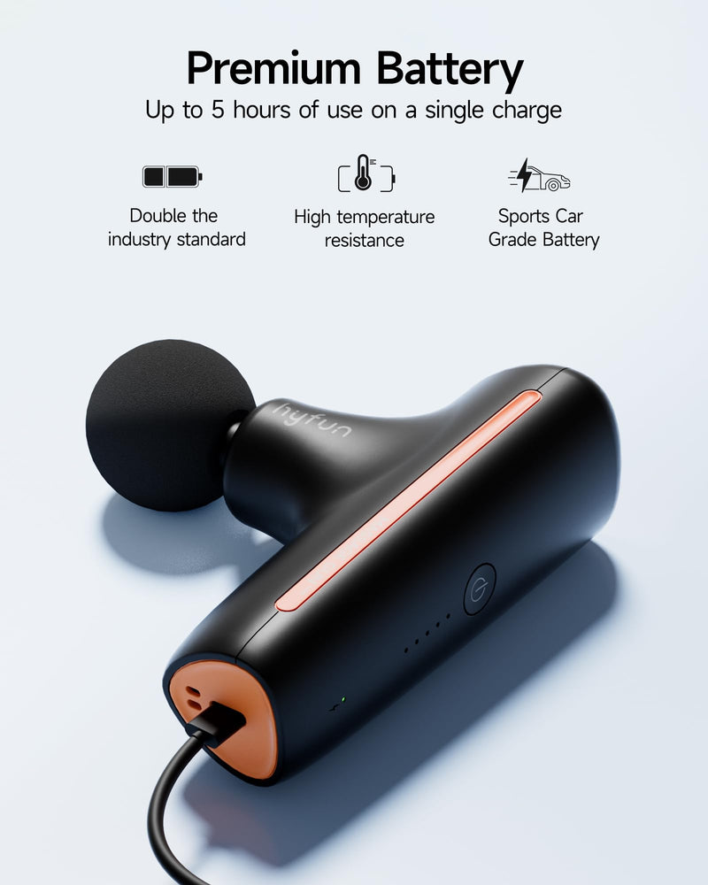 Super Mini Massage Gun, Travel Handheld Massager for Muscle Recovery | Ultra-Compact Design, Deep Tissue Percussion Massager, Men & Women Soreness Relief, Home, Gym, Office, FSA Eligible HSA Black