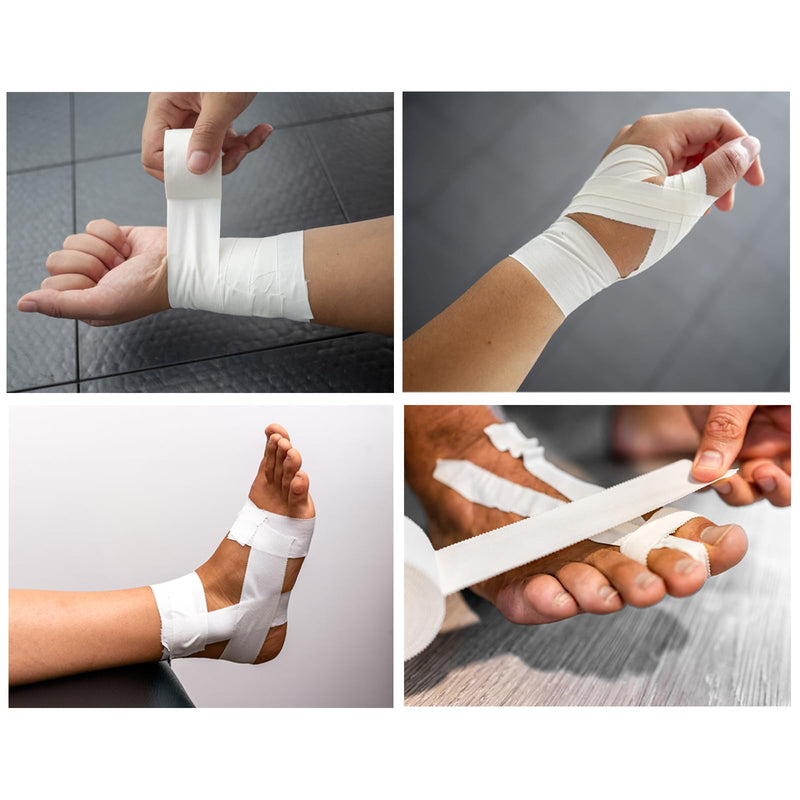 [Australia] - 4 rolls of sports tape white, 3.8 cm x 10 m tape, sports tape, football tape, medical adhesive tape, finger tape, tape for football, volleyball, all sports - strong adhesion, tearable and skin-friendly 
