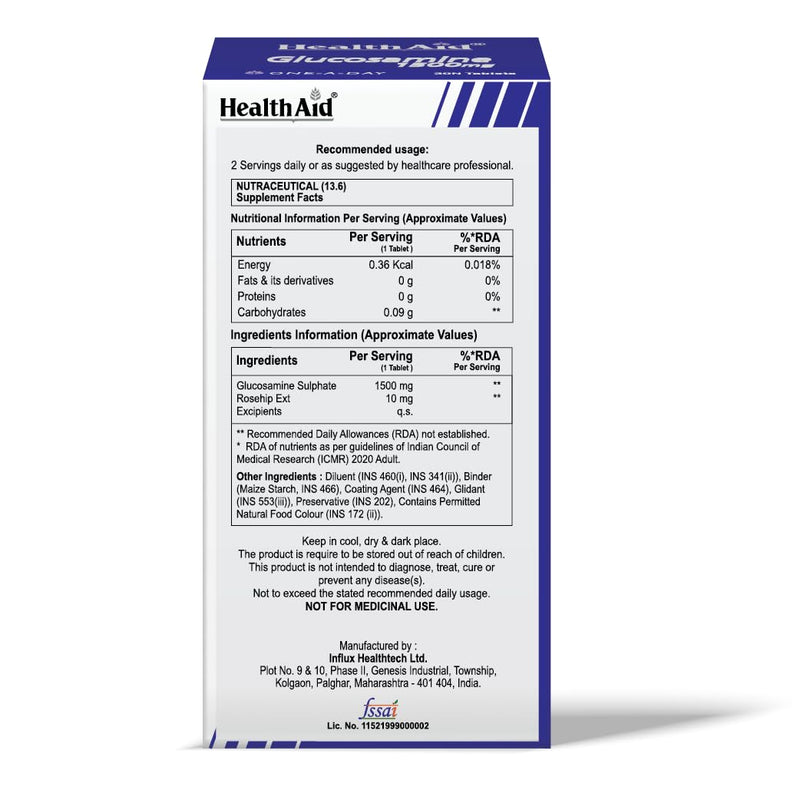 HealthAid Glucosamine Sulphate 2KCl 1500mg - 30 Tablets