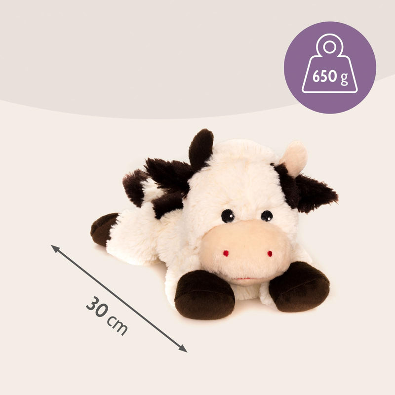 [Australia] - Habibi Plush heat cushion/stuffed toy for children and adults - 1826 cow with millet filling, heat cuddly toy for heating in the microwave/oven, also ideal for babies 