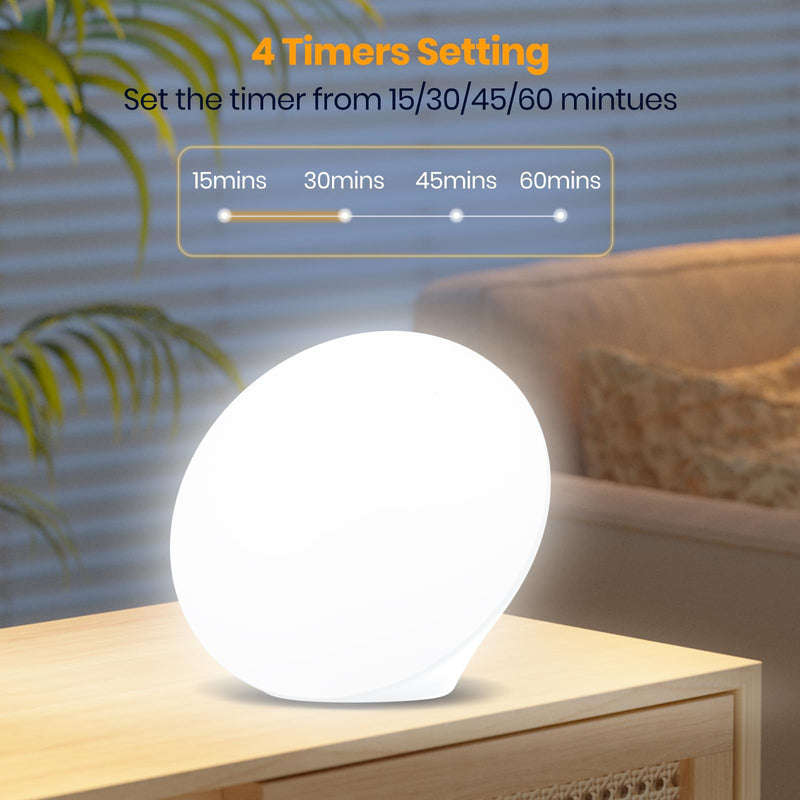 [Australia] - LASTAR Sun Lamp, 10,000 Lux Sunlight Lamp with Touch Control, 5 Brightness Level & 60Min Timer, One-Max Sun Lamp with Memory Function for Home/Office(White) A-White 