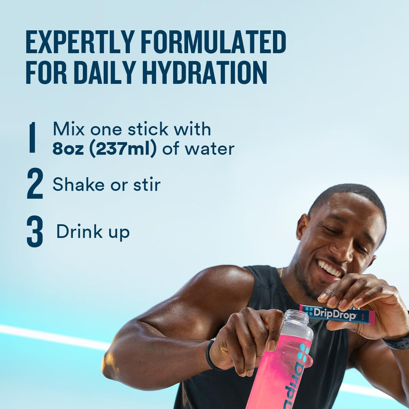 DripDrop Hydration Juicy Variety Pack, Electrolyte Packets, 32 Count | Grape, Fruit Punch, Strawberry Lemonade & Cherry; 3X Electrolytes, Vitamin C, Magnesium, Zinc; Single Serve Powder Drink Mix