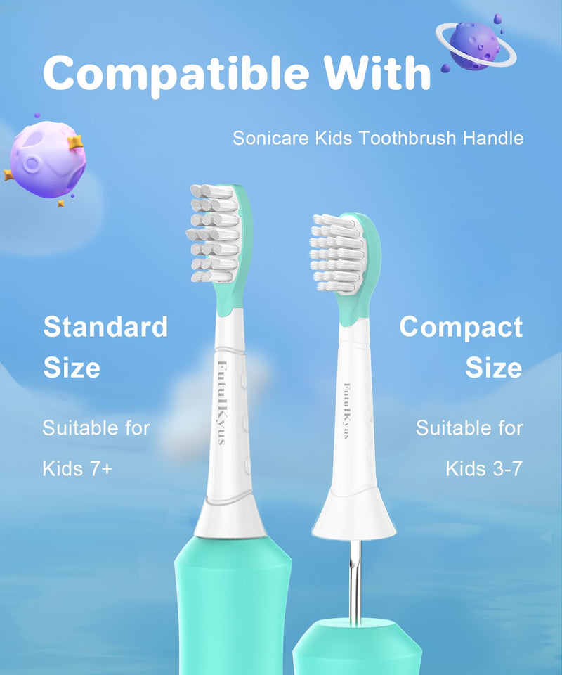 Kids Replacement Heads for Philips Sonicare: 7+ Child Soft Electric Toothbrush Standard Children Brush Head for Boy Girl, Pink & Blue 4 Pack Over 7 Years Old - 4 Pack