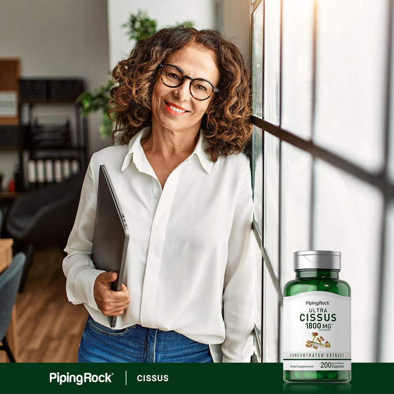 [Australia] - Piping Rock Cissus Quadrangularis Supplement 1800mg | 200 Capsules | Ultra Concentrated Herbal Extract | Non-GMO, Gluten Free 