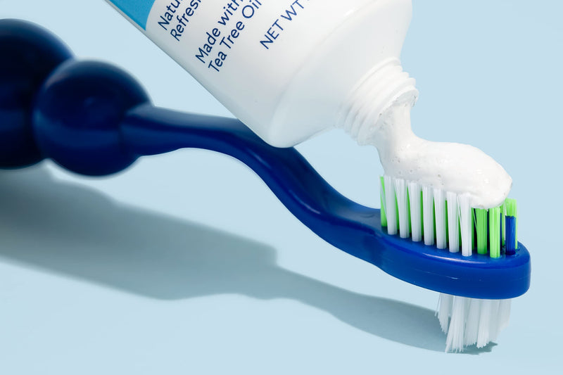 [Australia] - Dr. B Dental Solutions Ergonomic Denture Toothbrush Extra Soft Bristles, Removes Stains & Odor Precision Design for Implants & Overdentures Single Blue Pack 