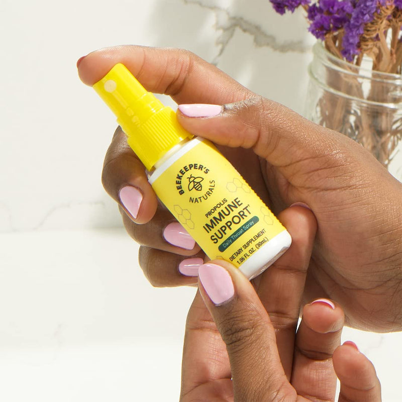 [Australia] - Propolis Throat Spray by Beekeeper's Naturals - 95% Bee Propolis Extract, Natural Immune Support & Sore Throat Relief - Antioxidants, Keto, Paleo, Gluten-Free (1.06 oz)(Pack of 1) Adult Propolis 1 Pack 1.06 Fl Oz (Pack of 1) 