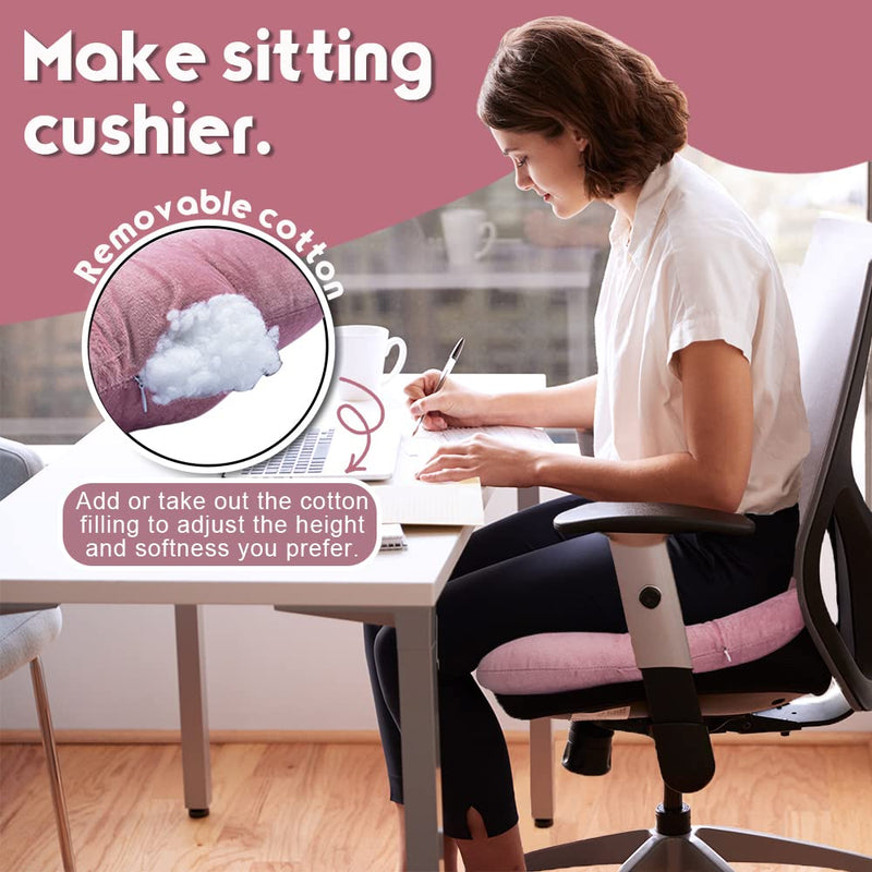 [Australia] - Stuffed Donut Pillow Seat Cushion | for Tailbone and Coccyx Pain, Hemorrhoids, Bed Sores, Pregnancy, Prostate, Surgery Recovery, Sitting Pressure Relief, for Home, Office and Car (Dusty Pink) Dusty Pink 