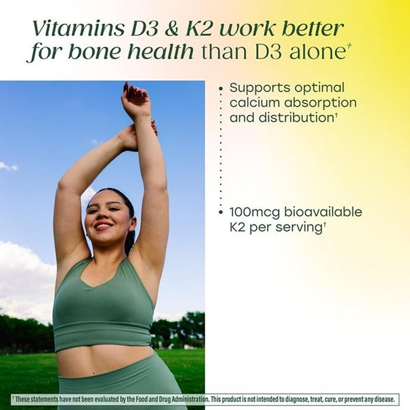 MegaFood Vitamin D3 K2, Bone, Muscle & Immune Health, Peach, 60 Gummies | Vitamin D3 5000 IU with Vitamin K2 for Bone, Muscle, Teeth & Immune Health, No Gelatin, Pectin Based, Vegetarian 30 Servings