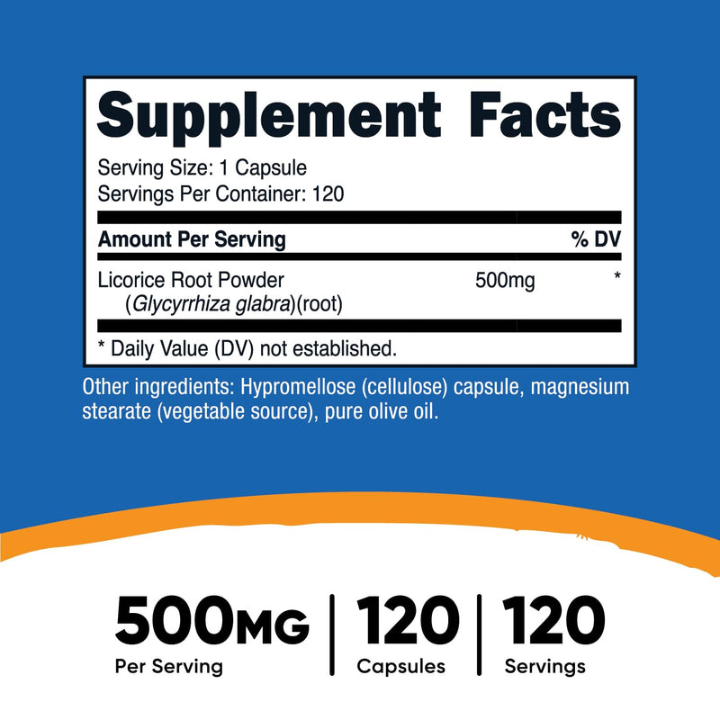 [Australia] - Nutricost Licorice Root 500mg, 120 Capsules - Non-GMO, Gluten Free 
